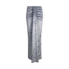 Load image into Gallery viewer, Blue velvet Maxi Skirt