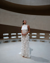 Load image into Gallery viewer, Ivory Flower Embroidered Lace Maxi Dress
