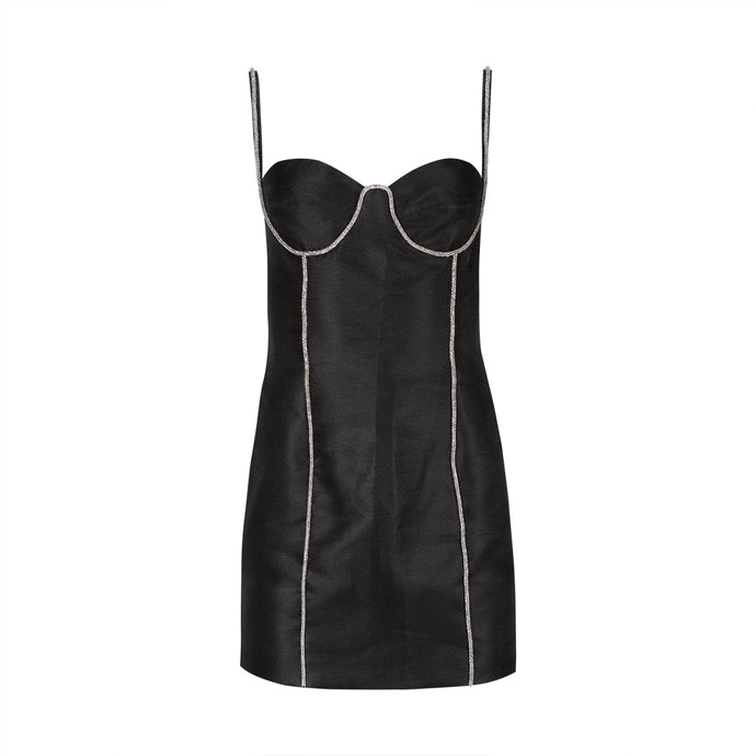 Black Mini Dress W/ Rhinestones