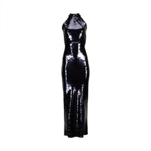 Load image into Gallery viewer, Blue Halter Neck Maxi Dress