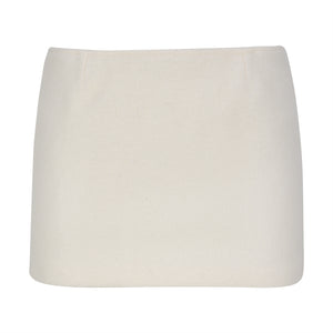 Beige Wool Mini Skirt