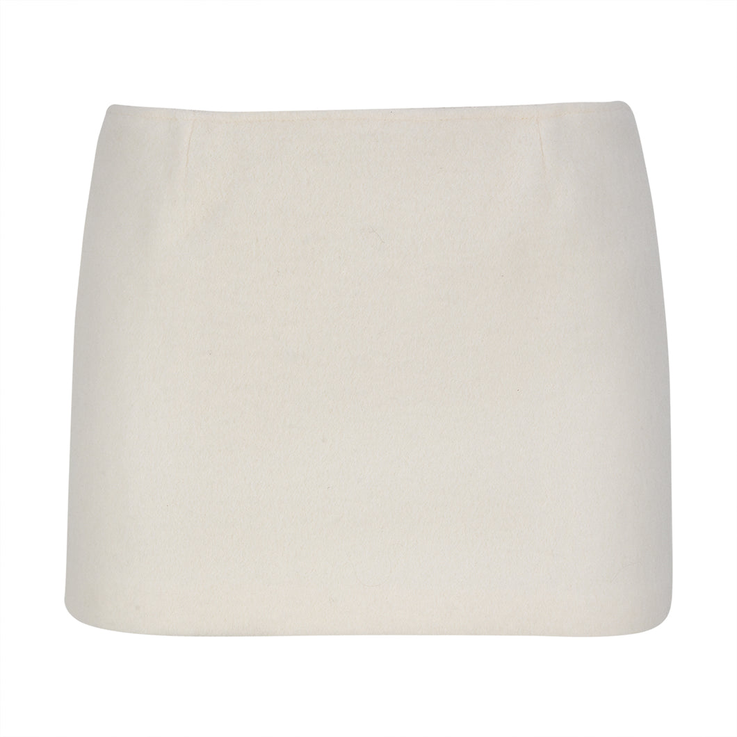 Beige Wool Mini Skirt