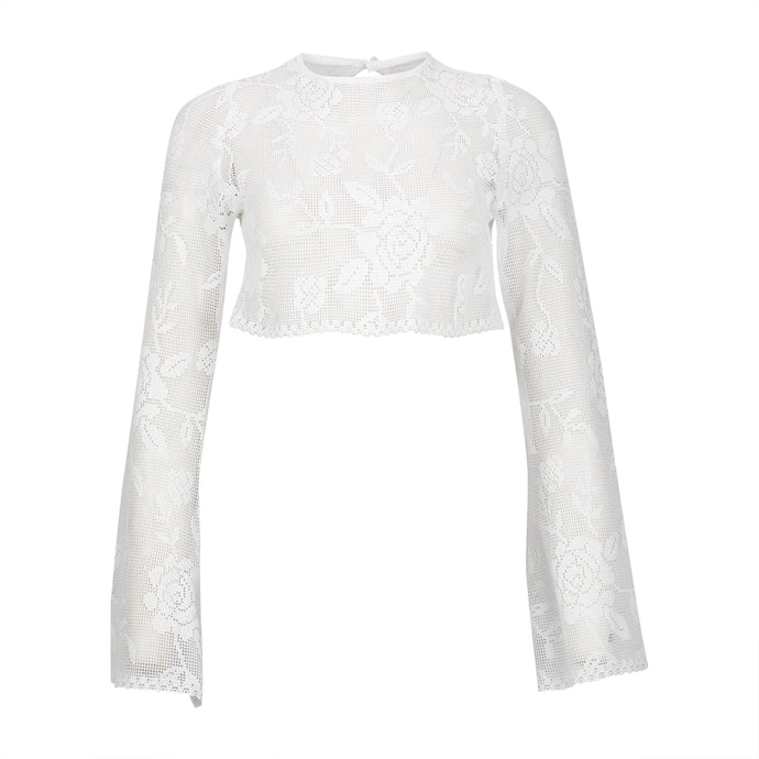 White Crochet Top