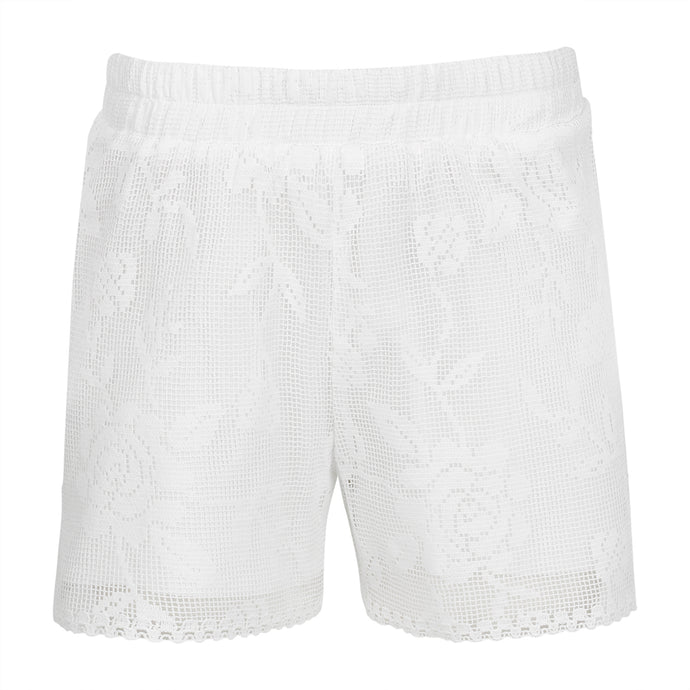 White Crochet Shorts