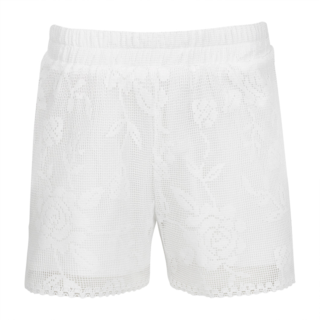 White Crochet Shorts