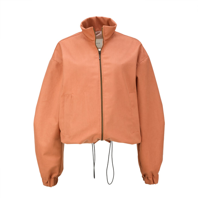 Burnt Orange Suede Bomber Jacket