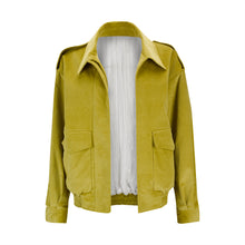 Load image into Gallery viewer, Yellow Velvet Jacket