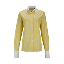 Load image into Gallery viewer, Back Lace-Up Yellow Striped Shirt