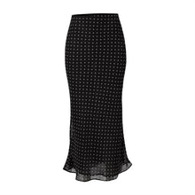 Load image into Gallery viewer, Black And White Polka Dot Midi Skirt