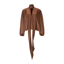 Load image into Gallery viewer, Brown Satin Blouse