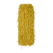 Load image into Gallery viewer, Yellow Ostrich Feathers Midi Skirt
