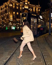 Load image into Gallery viewer, Beige Faux Leather Bomber Jacket