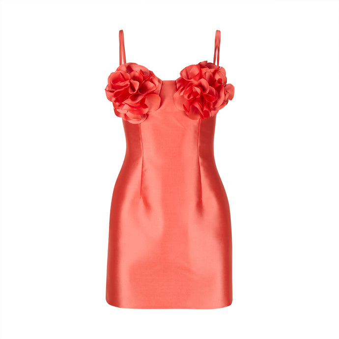 Orange Mini Dress W/ Flowers
