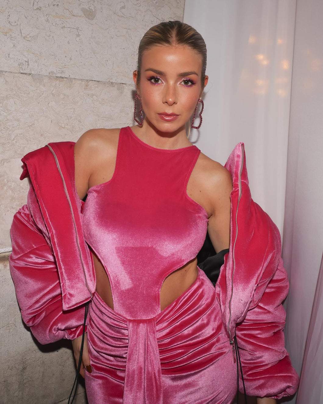 Pink Velvet Bodysuit