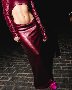 Burgundy Sequins Midi Dress