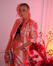 Load image into Gallery viewer, Pink and Orange Floral Jacquard Blazer