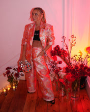 Load image into Gallery viewer, Pink and Orange Floral Jacquard Oversized Pants