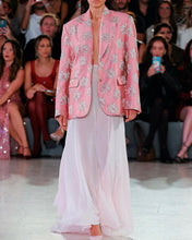Load image into Gallery viewer, Pink Floral Jacquard Blazer