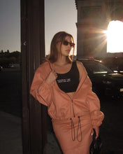 Load image into Gallery viewer, Burnt Orange Suede Bomber Jacket