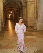 Load image into Gallery viewer, Lilac &amp; Orange Floral Maxi Skirt
