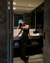 Load image into Gallery viewer, Green Metallic Sequins Midi Dress