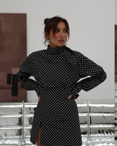 Black & White Polka Dot Mini Dress