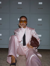 Load image into Gallery viewer, Pink Striped Mikado Trousers
