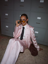 Load image into Gallery viewer, Pink Striped Mikado Trousers