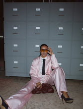 Load image into Gallery viewer, Pink Striped Mikado Trousers