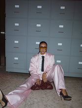 Load image into Gallery viewer, Pink Striped Mikado Trousers