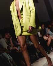 Load image into Gallery viewer, Lime Green Structured Satin Blazer