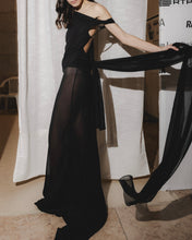 Load image into Gallery viewer, Black Sheer Maxi Gown