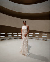 Load image into Gallery viewer, Ivory Flower Embroidered Lace Maxi Dress
