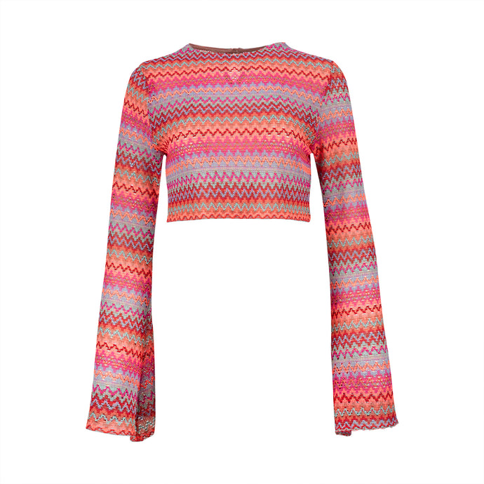 Zig Zag Pattern Tricot Top