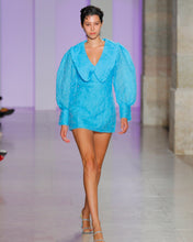 Load image into Gallery viewer, Blue Jacquard Mini Dress