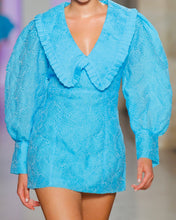 Load image into Gallery viewer, Blue Jacquard Mini Dress