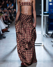 Load image into Gallery viewer, Burgundy and Yellow Tartan Plaid Skirt
