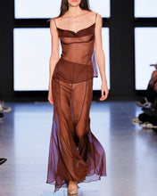 Load image into Gallery viewer, Brown Paneled Muslin Maxi Skirt