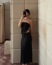 Load image into Gallery viewer, Black And White Polka Dot Scarf Top