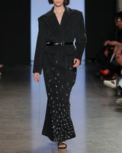 Load image into Gallery viewer, Grey Wool Maxi Coat W/ Appliqués