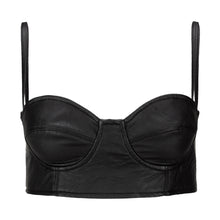 Load image into Gallery viewer, Black Leather Effect Bralette