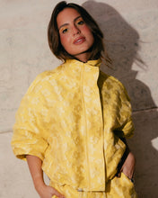 Load image into Gallery viewer, Yellow Floral Jacquard Bomber Jacket