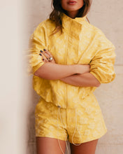 Load image into Gallery viewer, Yellow Floral Jacquard Bomber Jacket