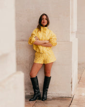 Load image into Gallery viewer, Yellow Floral Jacquard Shorts