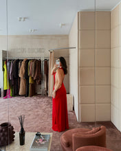 Load image into Gallery viewer, Red Open Back Maxi Dress