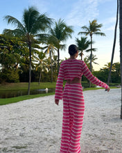 Load image into Gallery viewer, Pink and White Patterned Midi Skirt