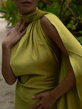 Load image into Gallery viewer, Green Halter Maxi Dress
