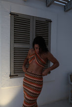 Load image into Gallery viewer, Orange Multicolor Halterneck Top