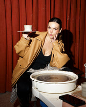 Load image into Gallery viewer, Tan Faux Leather Bomber Jacket