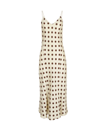 Beige Polka Dot Midi Dress
